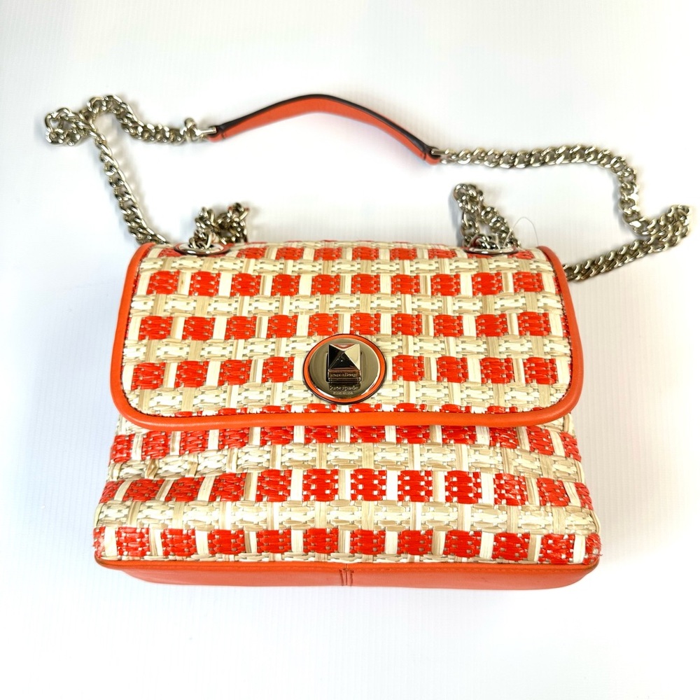 Woven Orange Kate Spade Handbag Natalia Straw